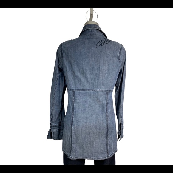 Laura Blue Denim embroidered Jacket Size 8 - Picture 2 of 16